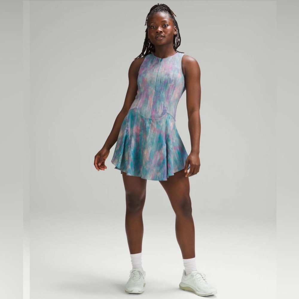 Lululemon 🍋 Everlux Short-Lined Tennis Tank Top Dress colorful Size 6 pickleball